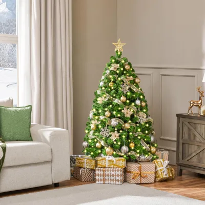 New High Quality Large Plastic Christmas Tree Luxurious Subtly Opulent Instagram-style Aesthetic Light-up Lifelike Metal Steel