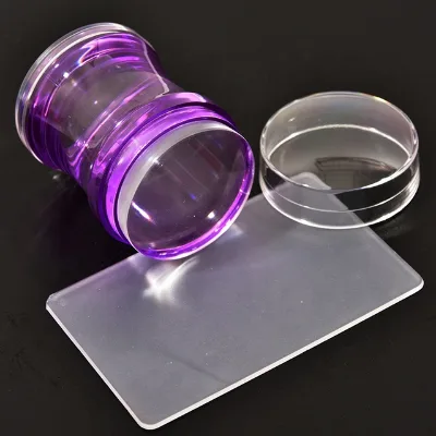 Clear Jelly Silicone Head Plastic Plate Scraper 3.8cm Nail Art Stamper Polish Stencil DIY Stamping Tools