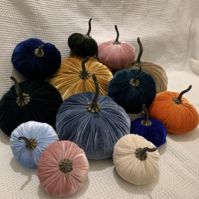 Simulation Pumpkin Halloween Fabric Pumpkin Flannel Multicolor Harvest Festival Pumpkin Decorations