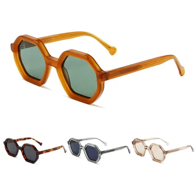 Fashionable Light Luxury Small Frame Irregular Polygon Sunglasses Sunglasses Women's Trendy Acetate Sunglasses