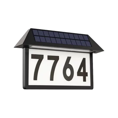Outdoor IP65 Waterproof LED-Lighted Address Numbers Solar House Signs with Easy Night Visibility for Gardens Yards Doors Light
