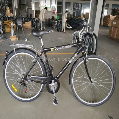 6-7 Speed 700c Mens Black Hybrid Comfortable Bike Unisex Bicycle for Adult