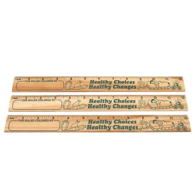 Custom 12 Inch/30 CM Wooden Ruler Kids Measuring,Simple Straight Scale Rulers for School Office & Home Measuring Tools