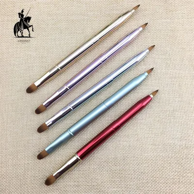 Retractable Double End Aluminum Lip Concealer Single Makeup Brush