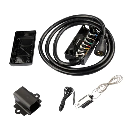 Trailer Accessories 8 Feet 7 Way Trailer Cord Kit :12V RV Breakaway Switch,Plug Holder, Trailer Cable with Junction Box