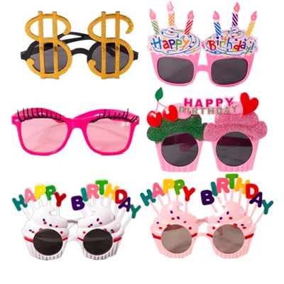 Hot Sale Happy Birthday Glasses Birthday Party Decoration Creative Funny Photo Props Birthday Glasses