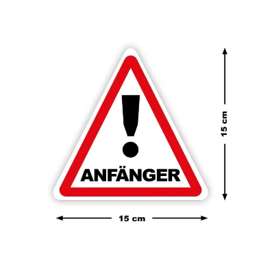 Triangle Warning Sign Magnetic Sign for Beginners Drivers 15 X 15 cm with UV Protection Car Sticker