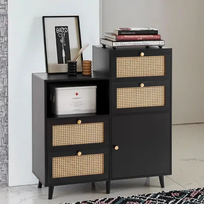4-drawer Dresser With Breezy Mesh Rattan and Clean-lined Silhouette Gorgeous Drawer Chest