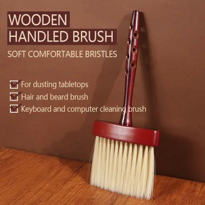 Multifunctional Custom Wooden Handle Cleaning Brushes Soft Fiber for Deep Cleaning Desktop, Keyboard & Shaving Hairbrush