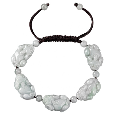 Natural Jadeite Pi Xiu Jade Bracelet Rope High-grade Weaving  Women's Jade Wholesale Gift of Appraisal Certificate SL32