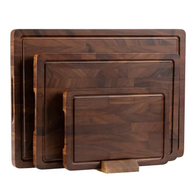 Walnut Wood Cutting Board Set End Grain Cutting Boards Non Toxic Eco-friendly Dishwasher Safe 1 Inch Thick Charcuterie Boards
