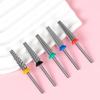 Nail Supplier High Quality Upgrade Custom Logo Box Package Cross Cut Super Long Tapered Barrel Nail Drill Bits