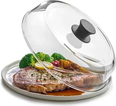 10inch Glass Microwave Splatter Cover for Food Dishwasher Safe - Cookware & Bakeware Serving Dish Cover