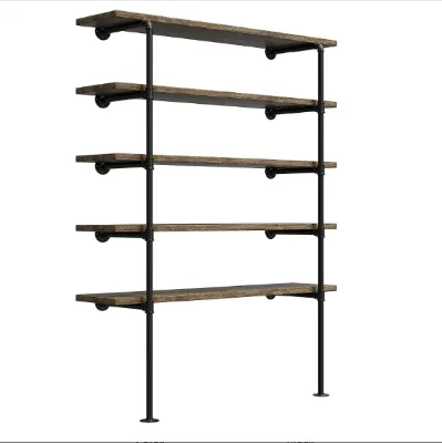The Sell Like Hot Cakes Industrial Wall Mount Iron Pipe Shelf Shelves Shelving Bracket Vintage Retro Black Wooden Pipe Shelf