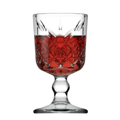 embossment Geometric pattern lead-free wine glass vintage champagne glass for wedding party bar