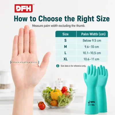 Nitrile Hand Protection Waterproof Flexible Cleaning Kitchen Utility Household Safety Gloves