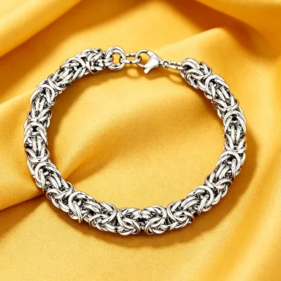 Wholesale Braided Bangle Lantern Handmade Chain Stainless Steel Acero Inoxidable Venta Al Por Mayor Pulsera De Acero Inoxidable