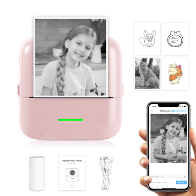 Interesting Mini Photo Printer  Print Machine with USB & Bluetooth4.0 Interface Gift Mini Portable Portrait Printer 57MM