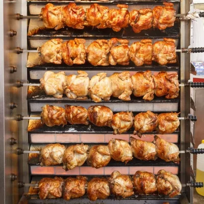 CHUAGNYU Large Capacity Vigevr 220V Vertical Chicken Rotisserie 3/4/5/6/7/8/9 Rods Rotating Oven for Chickens