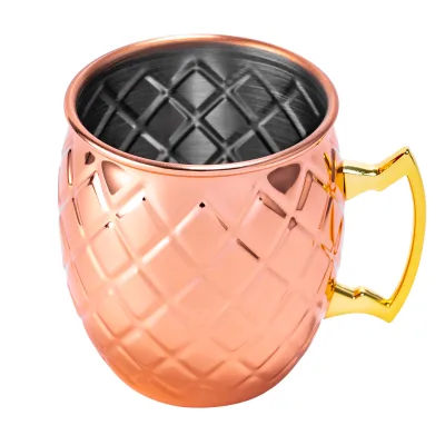 Moscow Mule Mug Stainless Steel Coffee Cup with Brushed Copper for Wine Beer Party Hot Beverages Party Bar Use Drinkware Mug