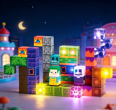 2.0cm Magnetic Light Cube My World Style Magnetic Building Blocks Cube Construction