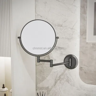 Double-Sided Vanity Mirror Modern Design with Stainless Steel Frame Wall Mounted for Home or Hotel Use