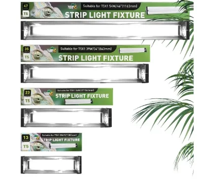 LUCKY HERP T5 UVB Reptile 24W Light 10-Tube Fixture Kit with High CRI & Luminous Flux for 30cm/60cm/90cm/120cm Terrariums