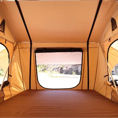 Automatic Features Windproof Water Resistant Straight Bracing Type Roof Tent Canvas Oxford Outdoor Car Camping Tent
