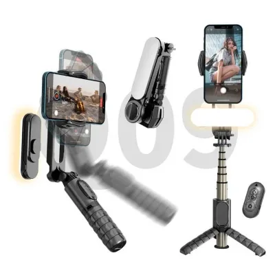 New Extendable Portable 1-Axis Selfie Stick Tripod Stand 360 Automatic Rotation Smartphone Handheld Gimbal Stabilizer