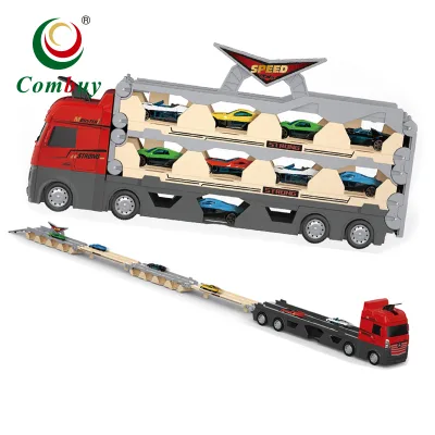 Plastic Deformation Transport Truck Ejection Inertia Car and Trailer Toy with Movable Wheels and Simulation Model