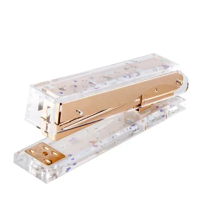Office Stationery Set Confetti Stapler Silver Metal for Promotion