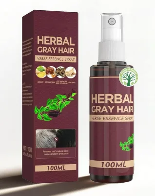 OEM ODM Semi-Permanent Herbal Gray Hair Essence Spray Natural Ginger Ginseng Ganoderma Hair Care Melanin Restoration Private