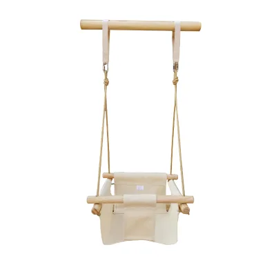 Durable Indoor/Outdoor Canvas Toddler Swing Seat with Safety Belt for Bedroom Courtyard or Park Use