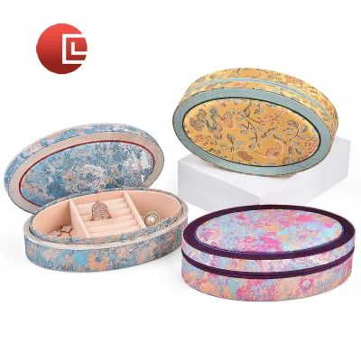 Palace Embroidery Oval Casket | Classical Chinese Jewelry Box for Pearl Rings & Fine Jewelry, Gift & Storage Case