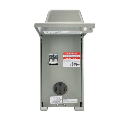 RV Power Outlet Box 20 Amp/30 Amp Receptacle Temporary Power Panel for RV Electrical Systems