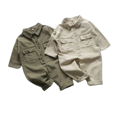 Autumn Clothing for Kids Overalls Casual Long Sleeve Cotton Jumpsuits Baby Boy One Piece Romper