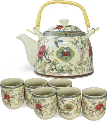 Traditional Style Popular Ceramic Teapot Cup Tea Set for Restaurant Home
