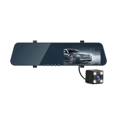 4.5 Inch IPS Full HD 1080P Dual Lens Driving Recorder with 170 Angle Motion Detection Rearview Mirror and 1 Year Warranty