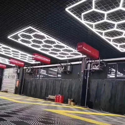 Led Car Workshop Light Auto Detailing Work Lighting 110v 220v Hexagonal Led Ceiling Etl