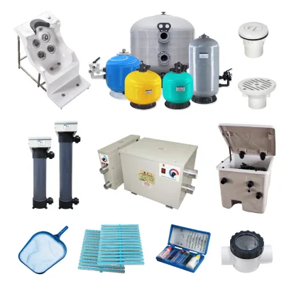 PIKES Complete Swimming Pool Equipment Set with Filter Pump Light Accessories for In-ground Above-ground Pools