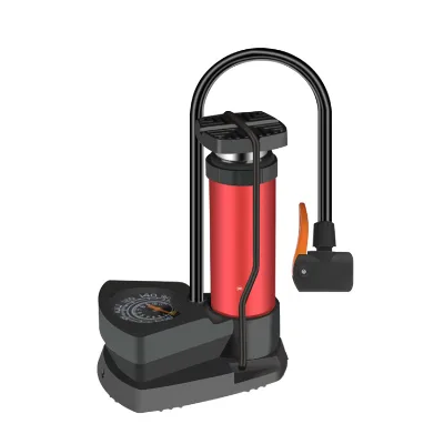 Portable Floor Bike Pump 140 PSI Road Bike Portable Mini Floor Pump Bicycle Foot Pump with Pressure Gauge