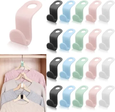 Hot Selling Clothes Hanger Connector Hooks, Space-Saving Non-slip Hanger,Plastic Cascading Clothes Hooks