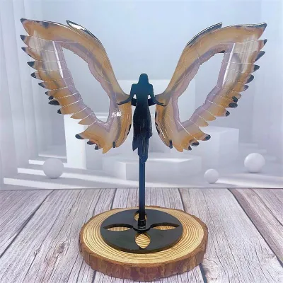 Natural high quality geode druzy crystal angel wing carvings healing crystal butterfly wings for gifts decorations