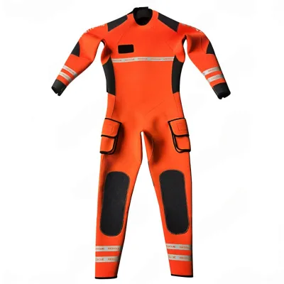 Advanced Cold protection 3mm Neoprene High Visibility Orange Black Emergency Professional Sar Gear Water Rescue Wetsuit
