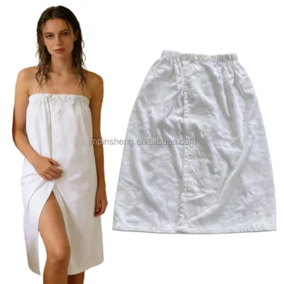 Women's Cotton Elastic Waist Thick Absorbent Breathable Sweat Steam Wrap Bath Skirt Beauty Salon Sauna Massage Lengthened