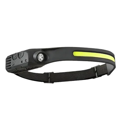 USB Charging COB Silicone LED Headlight Portable Outdoor Cycling & Running Wave Sensing Head Mounted Light for Camping