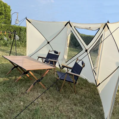Ultimate Outdoor Windbreak Wall Cozy Warmth and Privacy Square Tent-Style Windshield Made of Oxford Fabric for Beach Event Use