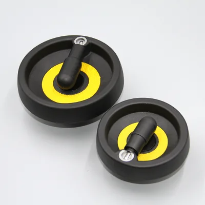 HZ101017 Reinforced Nylon Black Solid Machine Tool Handwheel Plastic Foldable Full Spoke Handwheel
