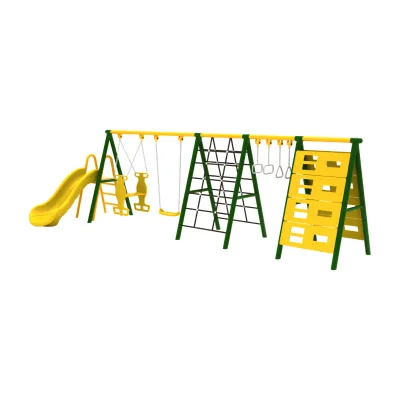 Commercial Outdoor Cheap Price Playground Children With Slide and Swing Garden Metal Swing Set Belt Outdoor Swing in China