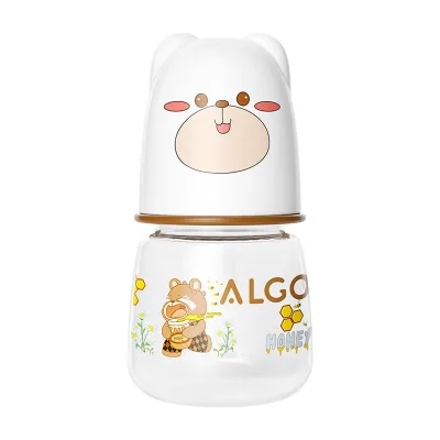 Cute Cartoon Bear Newborn Baby Milk Bottle Custom Food Grade PP 60ml Small Baby Bottle